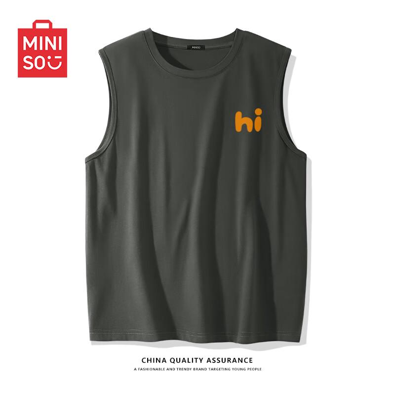 MINISO Мужская хлопковая майка в американском ретро-стиле без рукавов XL