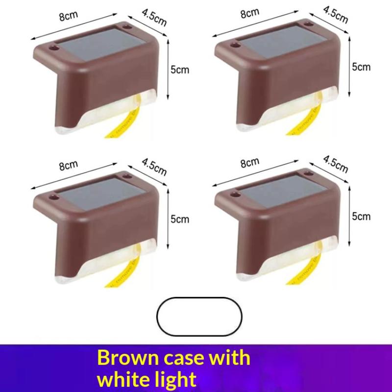 1/4 Pcs Led Solar Deck Light Outdoor Ip44 Waterproof Solar Power Garden Lamps For Railing Stairs Step Fence Yard Patio Pathway