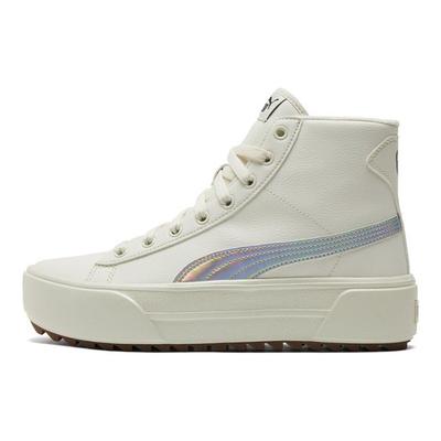 Kaia Mid Fur Iridescent Women Sneakers Cream Whisper-White Silver 385377-01