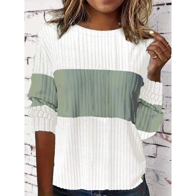 

Женская футболка с длинным рукавом из шерстяной ткани в стиле пэчворк, осень-зима XXL белый