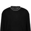 Emporio Armani FW23 Striped Trim Round Neck Long Sleeve Knit Sweater Men Sweater Black 6R1MXG-1MNGZ-0999