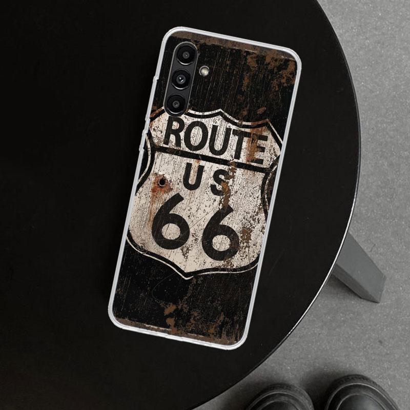 America Route 66 Phone Case Cover for Samsung Galaxy A17 A16 A26 A36 A56 A57 A37 A15 A25 A35 A55 A14 A24 A34 A54 A13 A23 A33 A53