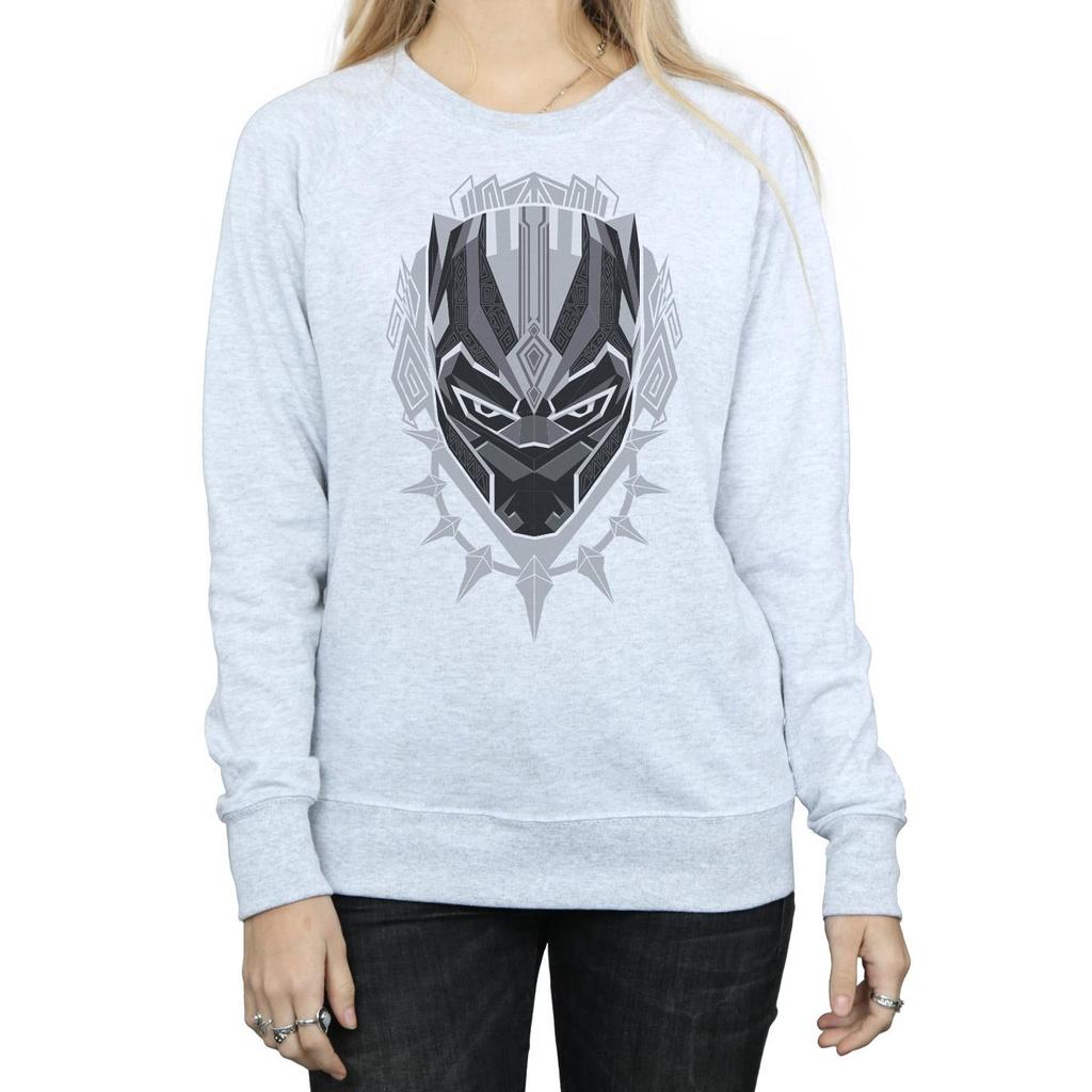 Marvel Womens/Ladies Black Panther Head Sweatshirt