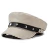 Y2k Star Rivet Beret Punk Octagonal Cap Vintage Flat Top Cap  for Girls