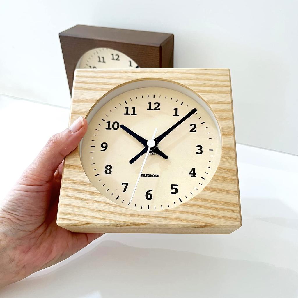 KATOMOKU Dual use clock 6 Brown radio clock continuous second hand km-131BRRC