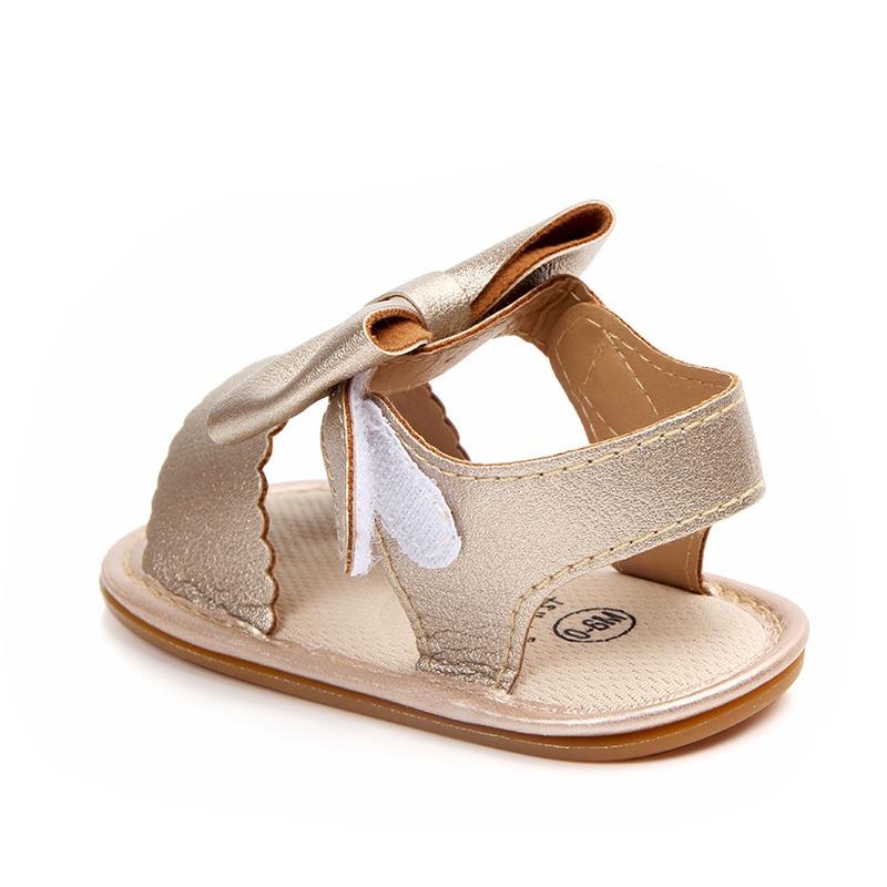 Baby Girl Cute PU Sandals Soft Sole Anti-slip Bow-knot Crib Shoes First Walkers Walking Shoes