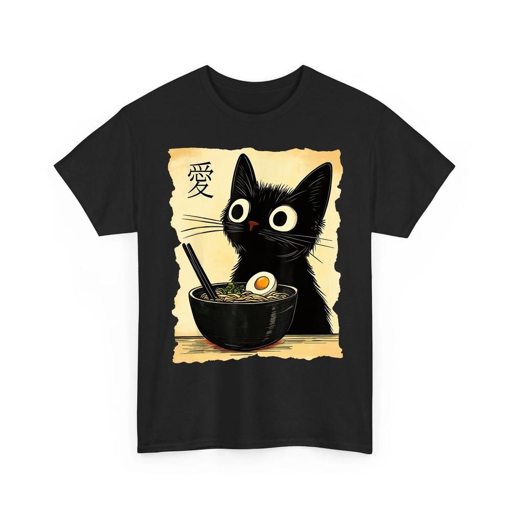 Funny Cat Ramen Graphic Tee Japanese Kawaii Anime Cat Unisex TShirt Unisex T-Shirt XXL
