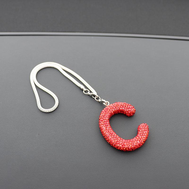 Rhinestone Ceramic Cross Pendant for Car Mirror Decor