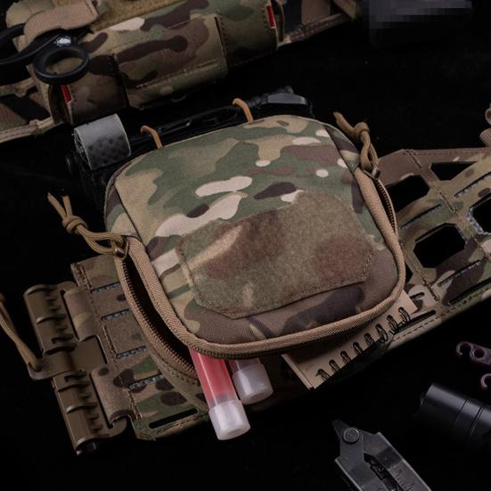 Outdoor Tactical Bag with Elastic Band Hunting Camping Hiking Tactical Gear Flashlight Accessories Storage Bag Multi-purpose Zipper Pouch