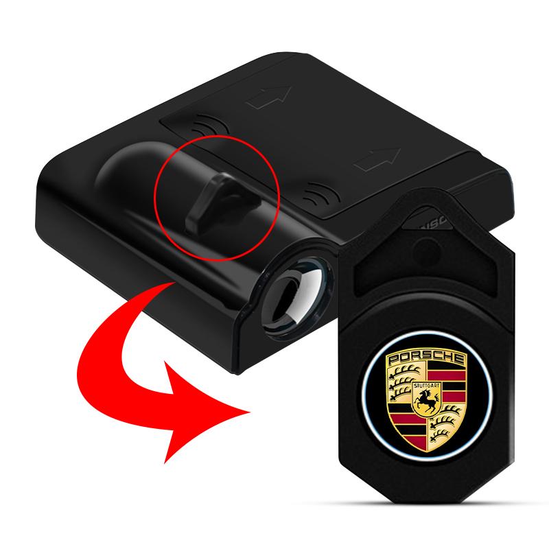 2 stk/sett Bildøremblemlys LED Velkomstlampe Trådløs Laserprojektor For Porsche Cayenne Macan 911 Gt3 918 928 944 968 Boxster Panamera