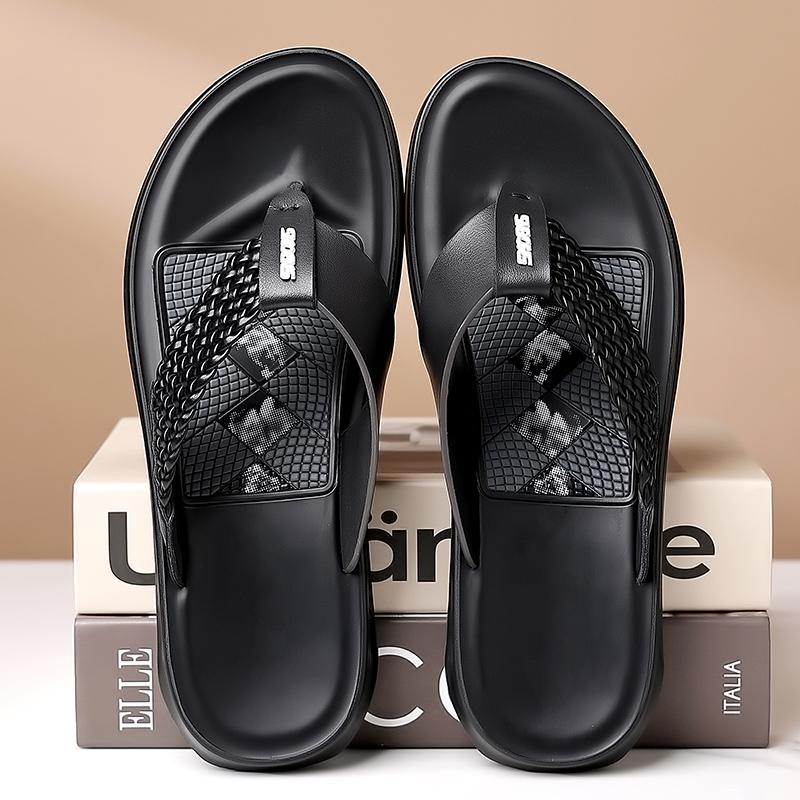 Fashion Summer Mens Leather Flip-flops Classic Leisure Walk Slippers Outdoor Beach Rubber Half Drag Travel Male Water Trekking Sandals