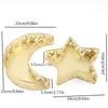 Gold Color Dessert Tray Moon Star Shaped Food Storage Container Fashion Dinner Plate  Table Decor