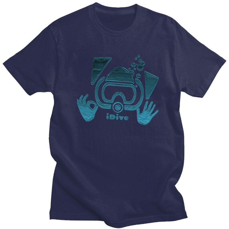 

Custom Fashion Scuba Dive Aqua Blues IDive OK T Shirt Men Tshirt Casual Tee Pure Cotton Oversized Tshirt Gift 4XL