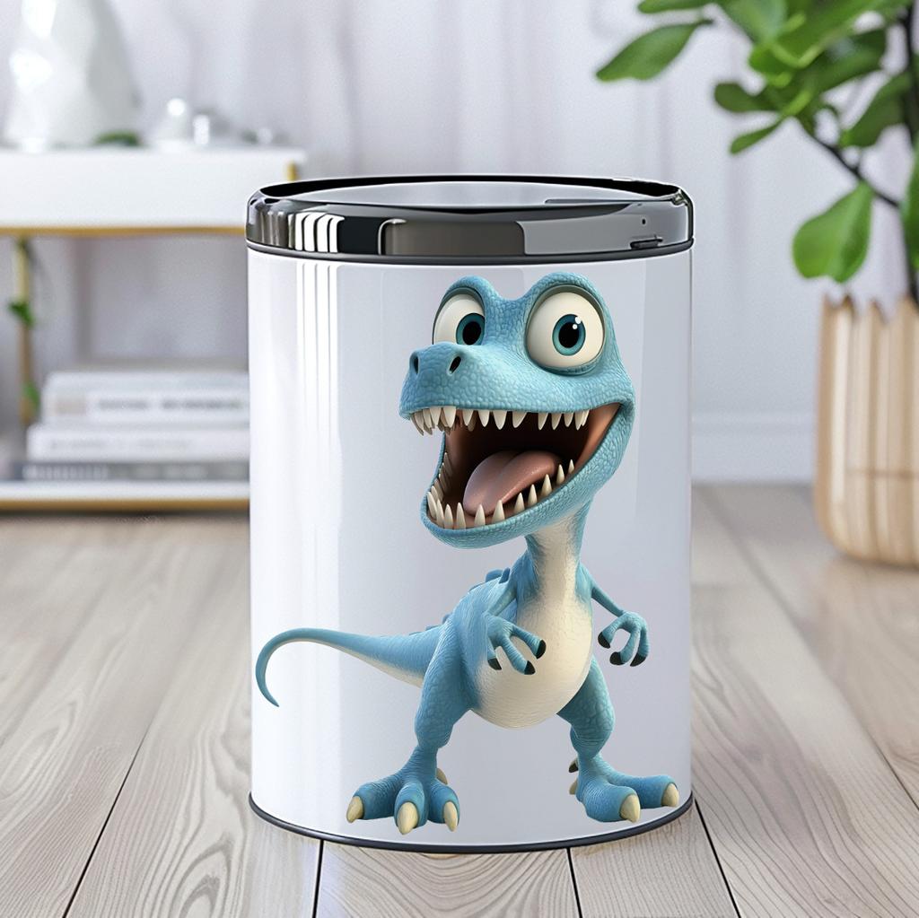 Cartoon Blue T-Rex Wall Stickers, Dinosaur Theme Removable Self-Adhesive for Kids Room & Living Room Decor