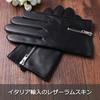 Nappaglo Leather Sheepskin Gloves with Smartphone Handmade Driving Gloves with Long Fleece Lining Smartphone Men's Zipper, Compatible, (Size M, Black,