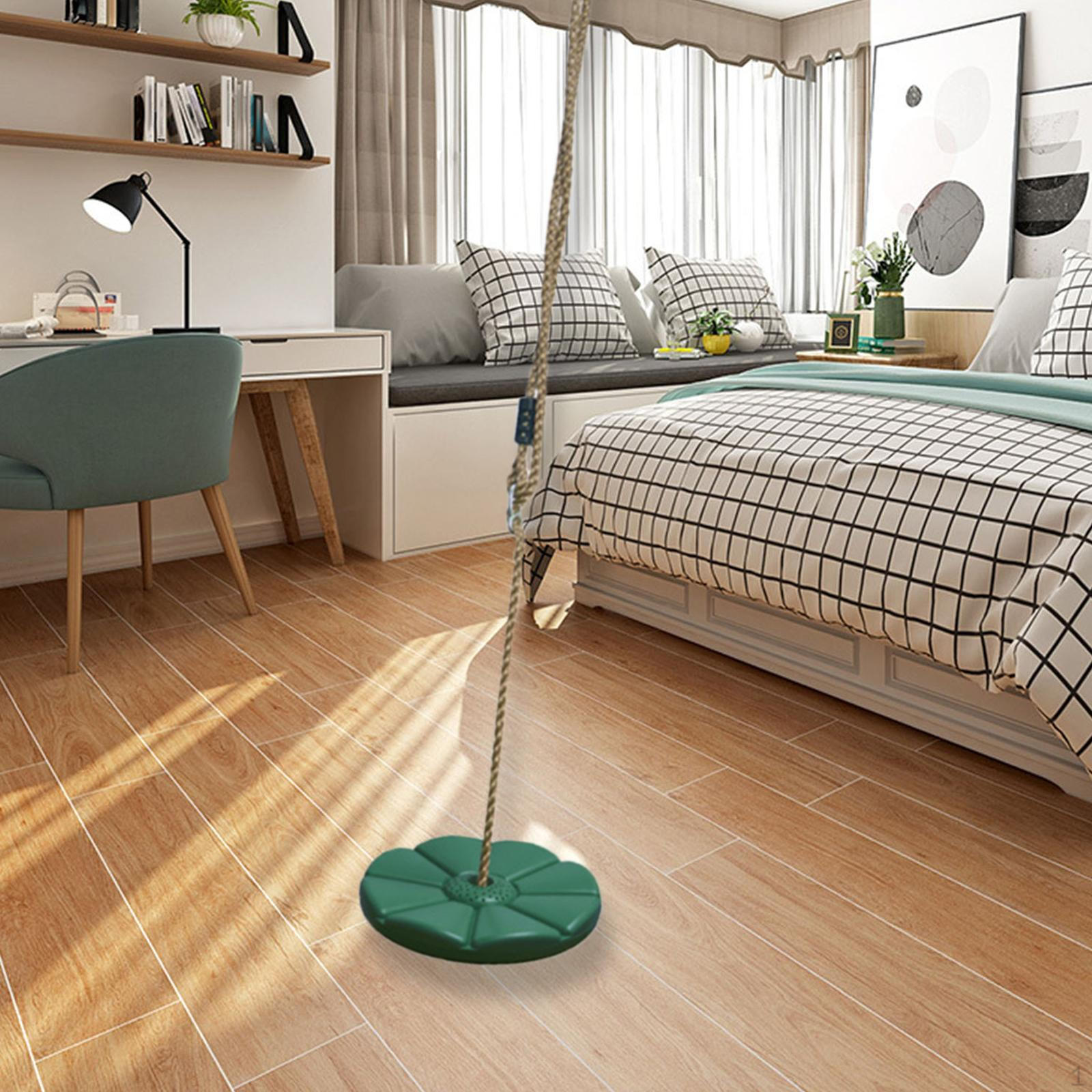 

Дисковые качели, прочная веревка для скалолазания, дерево для наружного сада во дворе темно-зеленого