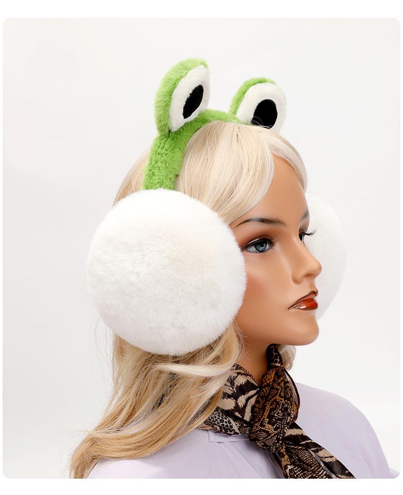 Plush Foldable Earmuffs with Big Eyes - Velvet, Cold-Proof, and Warm for Winter