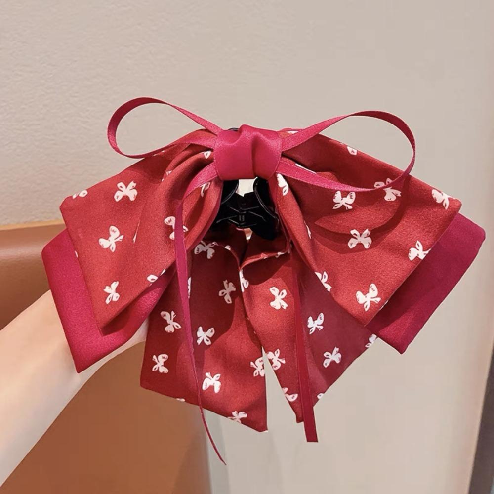 Bow Ponytail Buckle Clip Korean Style Princess Hair Claw Cute Sweet Bow Hair Clip  Girls