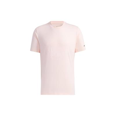 Adidas Logo Crew Neck Pullover Short Sleeve T-Shirt Unisex Tops Pink GN9461