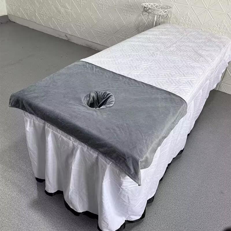 50*80cm Thickened Beauty SPA Massage Table Planking Face Towel with Hole Bed Bandana