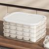 4 Layer Dumpling Storage Box with Lid Double Buckle Sealing Stackable Food Container for Kitchen Ref