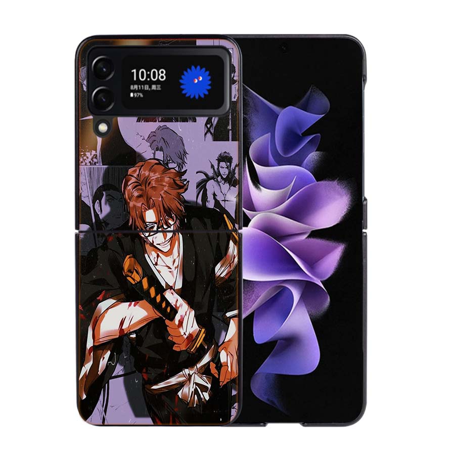 Bleach Aizen Sousuke Phone Case For Samsung Z Flip 7 6 5G Galaxy Z Flip4 Z Flip5 Z Flip3 Coque Black Hard PC Shell Protective Co