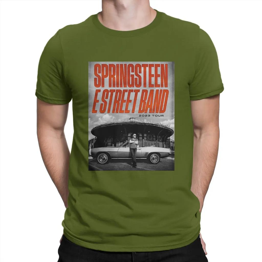 Poster T Shirt 100% Cotton Novelty T-Shirts Crewneck Bruce The E Street Band Springsteen Tee Shirt Short Sleeve Tops Unisex