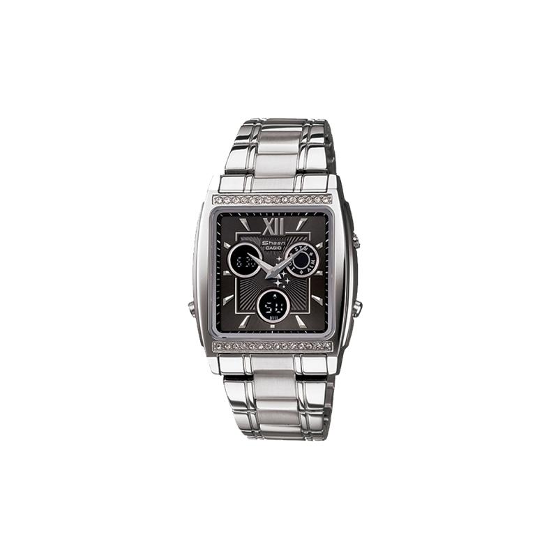 

Casio SHEEN Retro Small Square Unicorn Dual Display Waterproof Business Quartz Movement Stainless Steel Strap Japanese and Korean Watch SHN-6500D-1ADR чёрный