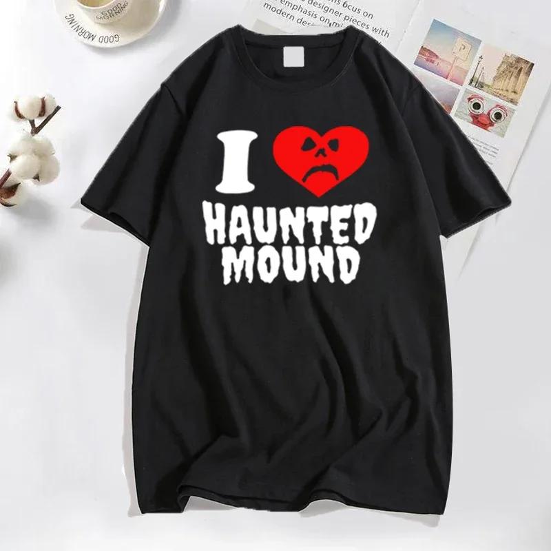 Sematary I Love Haunted Mound T-Shirts Popular Trend Heart Shape Print T Shirt for Men Funny Streeetwear Cotton T Shirt Clothing