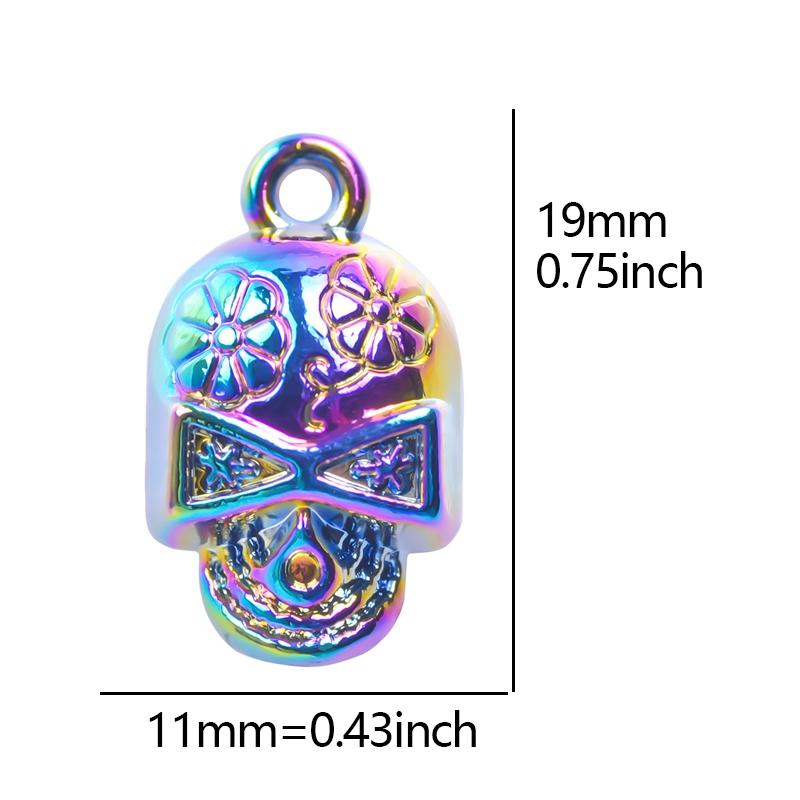 5X Rainbow Viking Animal Crow Raven Head Birds Skull Pendant Charms for Unisex Handmade Craft Necklace Jewelry