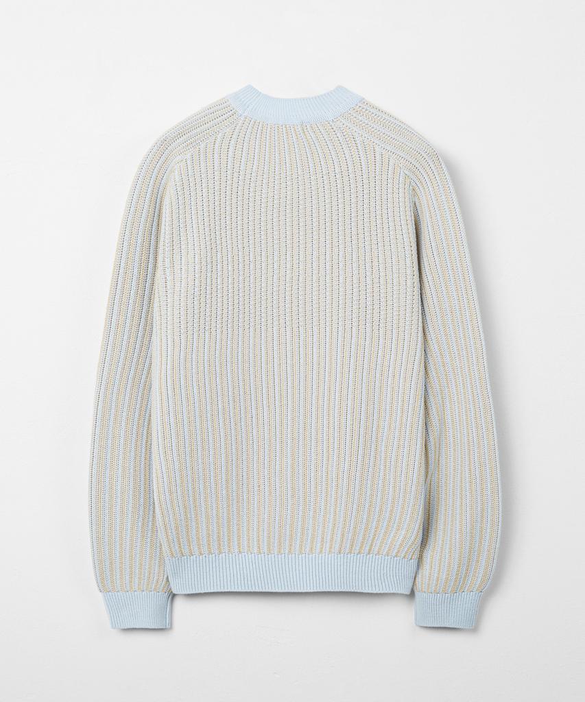 KIIMUIR Striped Two-Tone Multi Crewneck Knit_Sky Blue