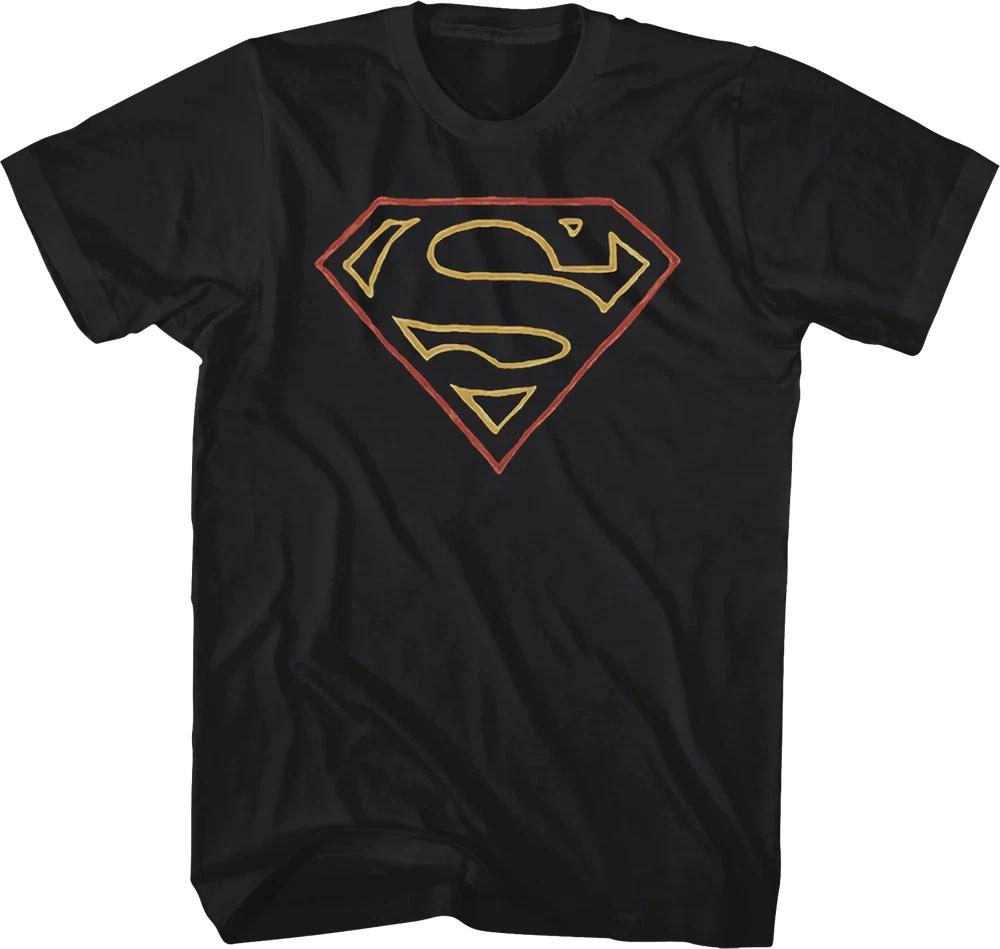 Comics Outlined SuperUnisex Logo Black TShirt S