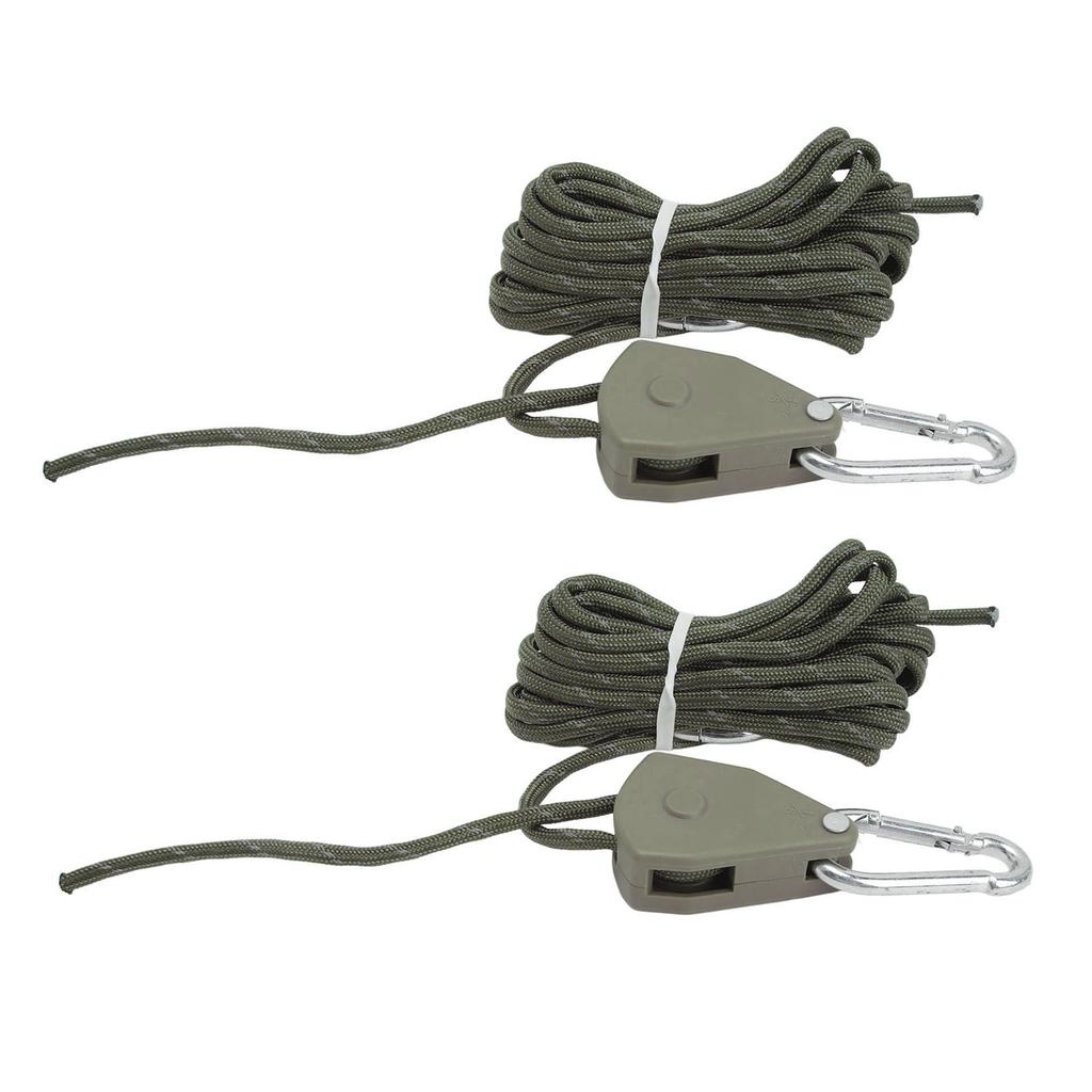 2 Pcs Camping Tent Wind Cord Outdoor Tent Rope with Pulley Canopy Quick Setup Camping Rope