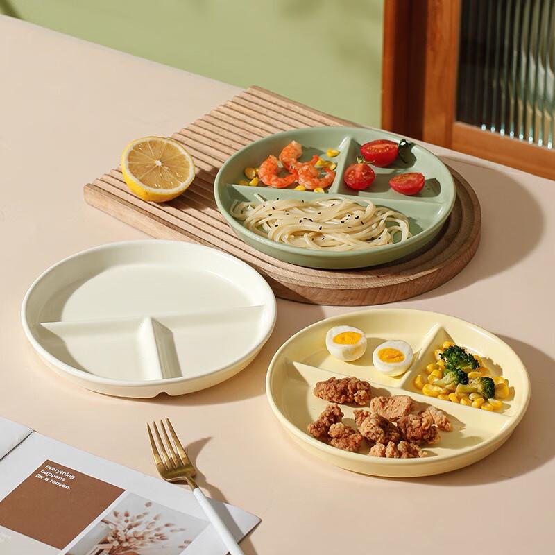 Chang Baosen Ceramic 3-Compartment Divided Dinner Plate