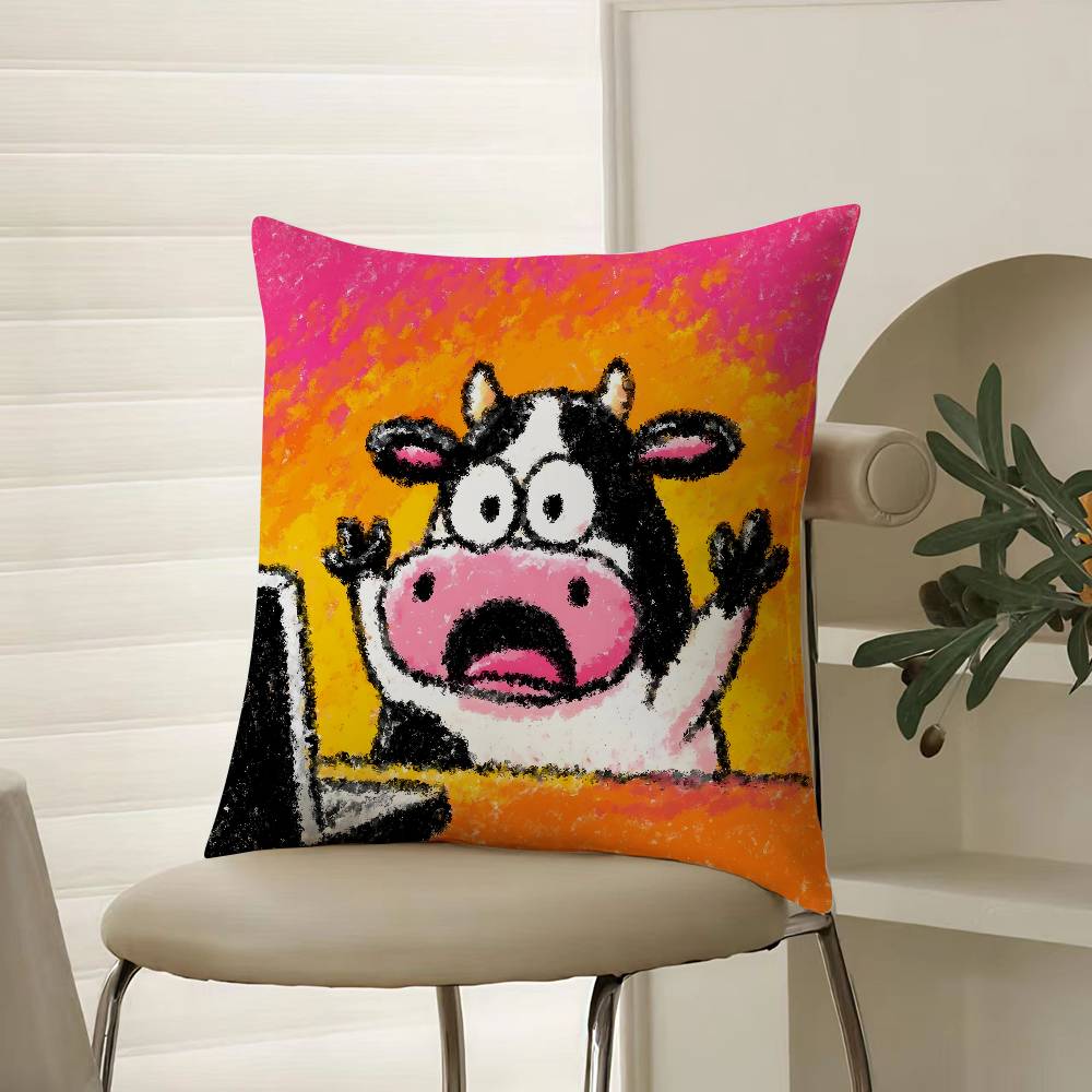 Geeignet für Spoof Tier Witz für Arbeiter Kissenbezug Komfort Sofabett Seidig elegant Verdeckter Reißverschluss Dekorative Kissenhülle