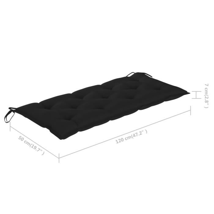VidaXL Banc de jardin avec coussin 120 cm, Bambou