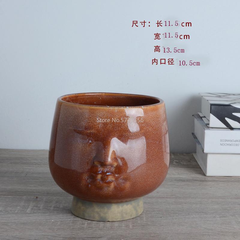 Nordic Ceramic Flower Basin Face Multi-meat Green Plant Flower Pot Vase Retro Vase Home Decoration Ceramic Planter Pot Desktop