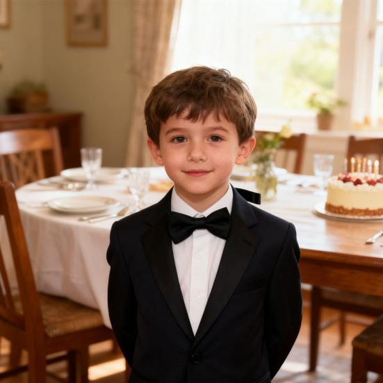 Bow Ties for Boys Solid Color Pre-tied Kids Bow Ties Adjustable Neck Bowtie for Graduation Wedding Party School Casual