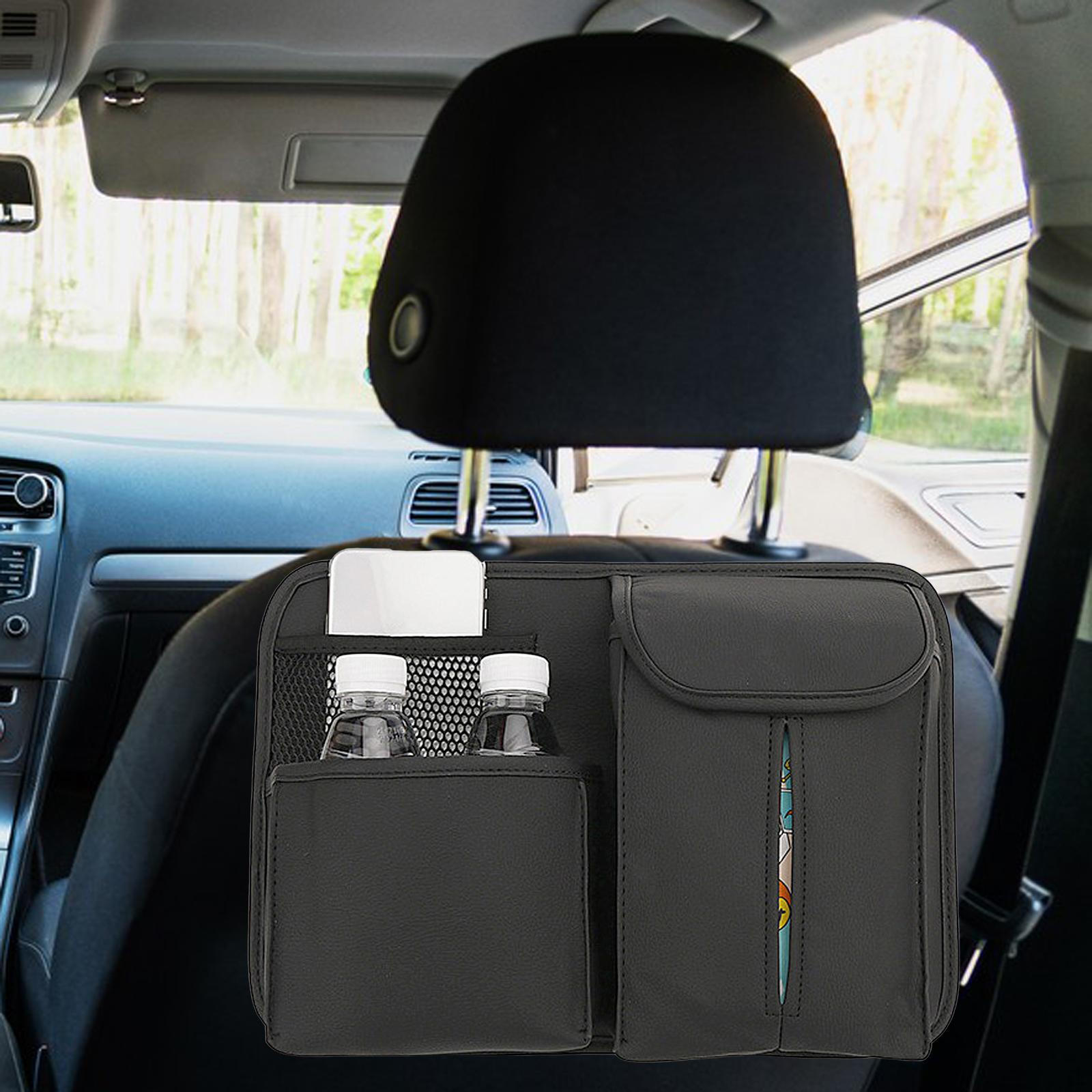 

Auto Interior Seat Back Organizer, with Tissue Organizing Travel Accessories Holder Bag чёрный