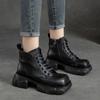 2026 New Retro Vintage Martin Boots Full Cowhide Thick Sole Height Increasing Women Boots