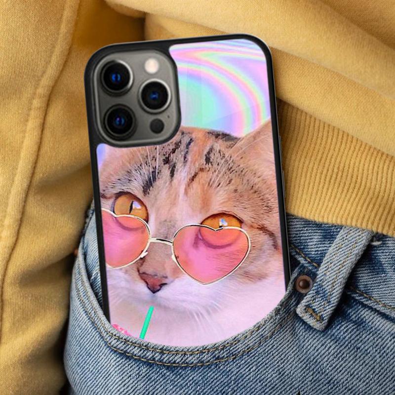 Cute and funny originality cat Soft Phone Case for iPhone 17 Air 16e Pro max 15 Pro 13 14 Plus 11 12 MagSafe Magnetic Coque iPhone 17pro max