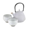 Nanbu Iron Teapot and Teacup Set Dome White Made In Japan with Enameled Interior and Tea Strainer Logia Seiryu Traditional Japanese Tea Pot Souvenir