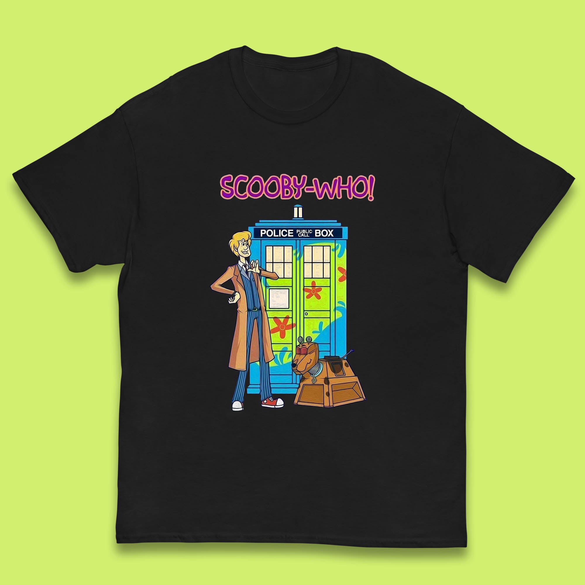 Scooby-Who Police Public Call Box  Scooby-Doo Doctor Who Tardis Police Box Kids T Shirt 100