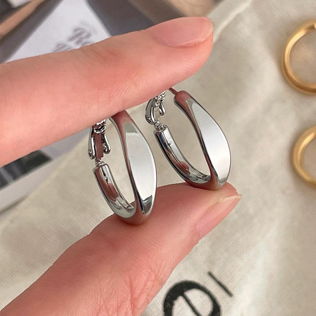 Vintage Silver Color Earring Simple Round Circle Hoop Earrings for Women Jewelry Accessories