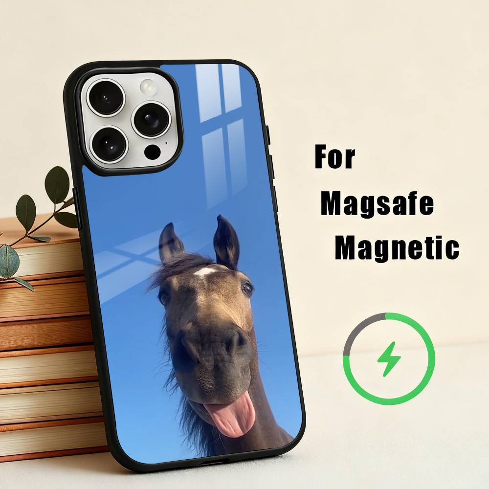 Funny Art Horse Animal   Phone Case For iPhone17,16,15,14,13,12,11 Plus,Pro Max Magnetic For Magsafe Wireless Charging