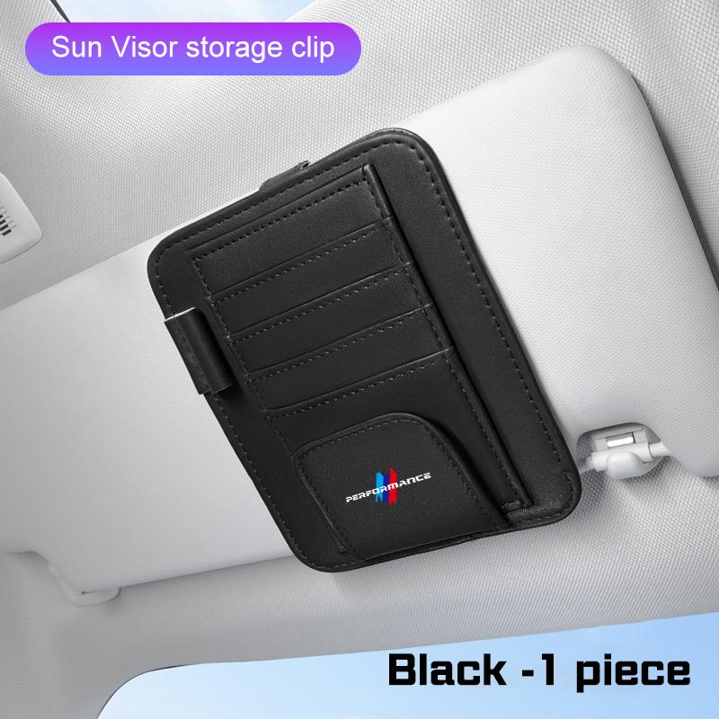 Leather Car Visor Glasses Clip Multi-Pockets Sunglasses Storage for BMW E70 E90 F48 G30 G20 G70 X1 X2 X3 X5 X6 X7 M3 M5 M6 i8 i7 RL7