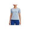 Under Armour Rush Solid Back Mesh Crew Neck Short Sleeve T-Shirt Women Tops Harbor-Blue 1379043-465