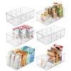 Clear Storage Box Stackable Large Capacity 4 Compartments Countertop Food Snack Seasoning Divider Refrigerator Organizer Kitchen Supplies