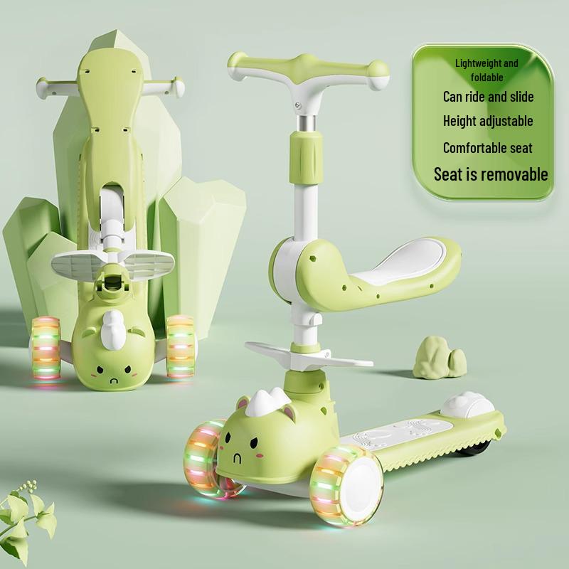 Children's Foldable Scooter for Ages 3-12, Pedal Model, Suitable for Boys and Girls