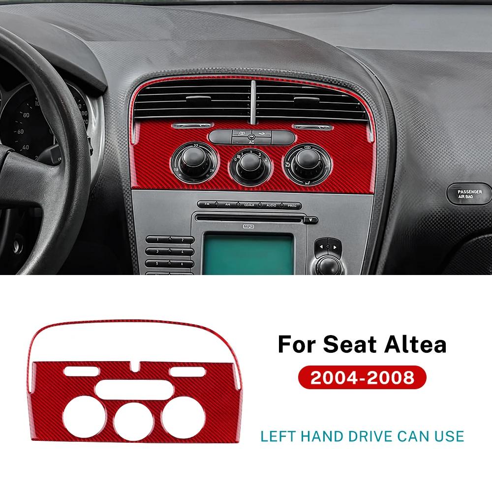 Echte Zachte Koolstofvezel Sticker LHD Auto Centrale Luchtuitlaatpaneel Voor Seat Altea 2004 2005 2006 2007 2008 Interieur Accessoires